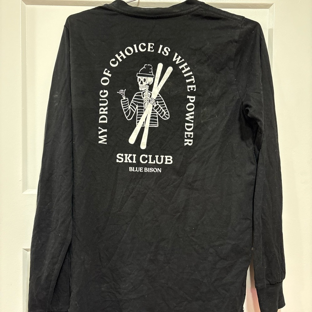 Black Long Sleeve Ski Club Shirt